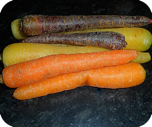 Orange, Yellow, Purple Carrots